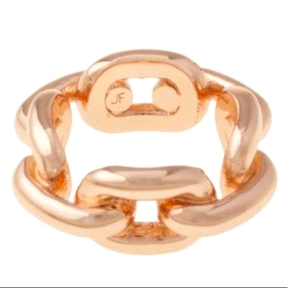 Jennifer Fisher Rose Gold Skinny Flat Chain Link Ring - Size: 6